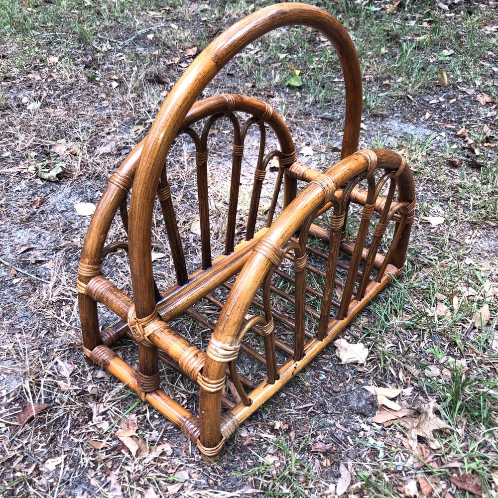 Vintage Bamboo Magazine Holder - Picture 3 of 3